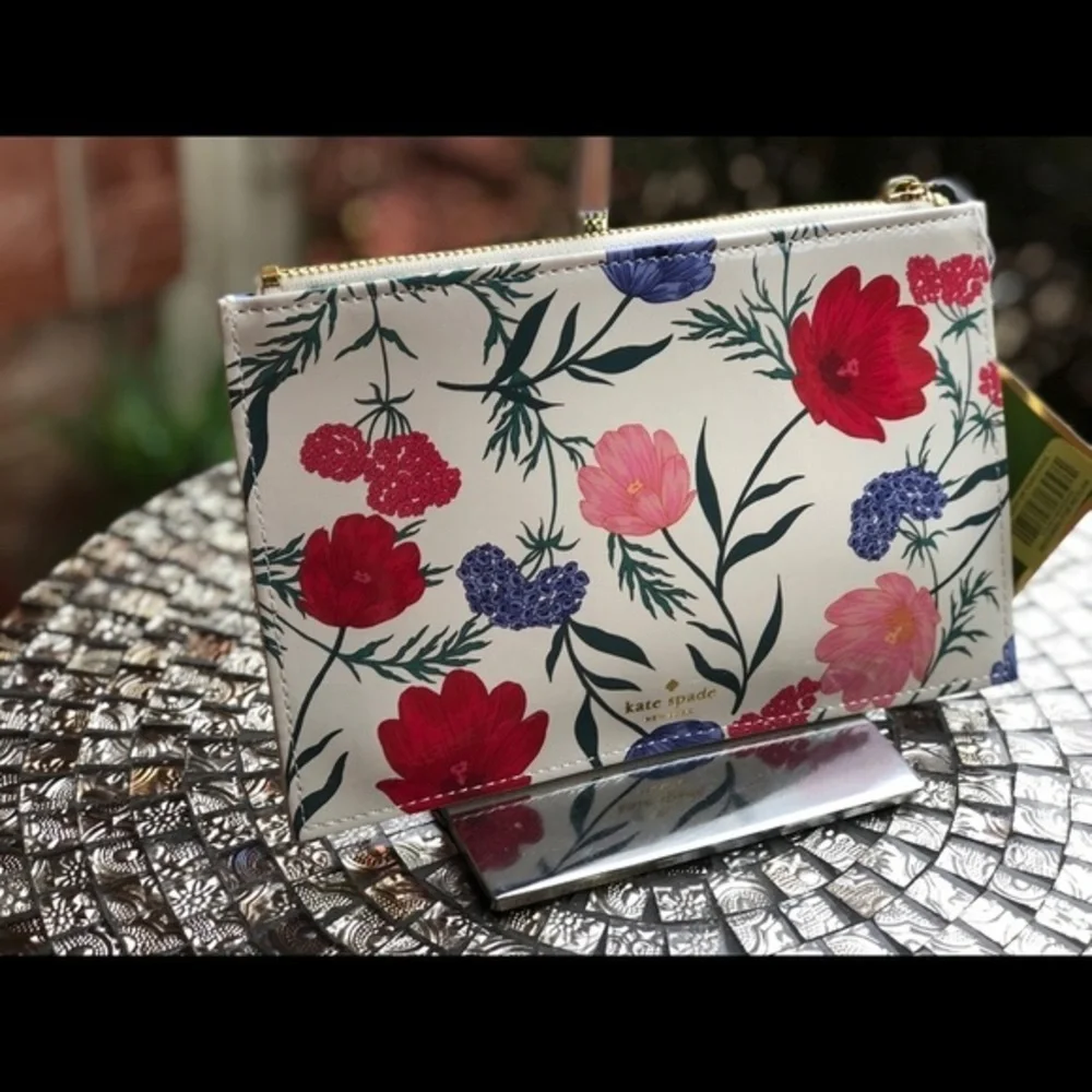 Kate spade blossom floral pencil pouch one size